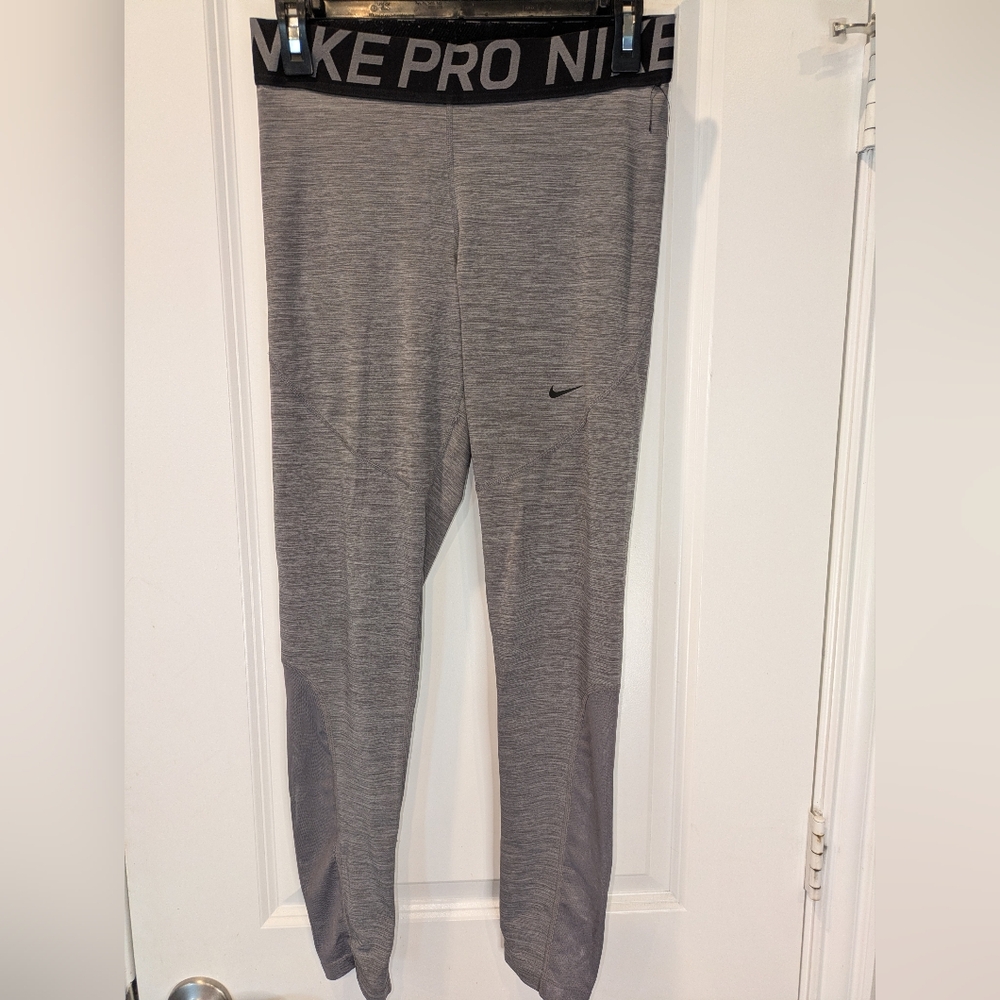 Nike Pro Dri-FIT Leggings Gray Womens Large Athletic Training Pants